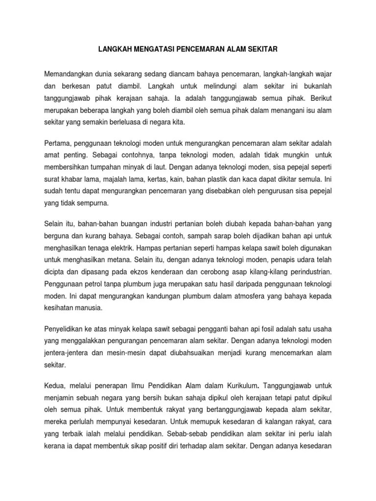 Kenderaan motor mengeluarkan asap mencemarkan udara alam sekitar. Punca Pencemaran Alam Sekitar Dan Cara Mengatasi Englshgras