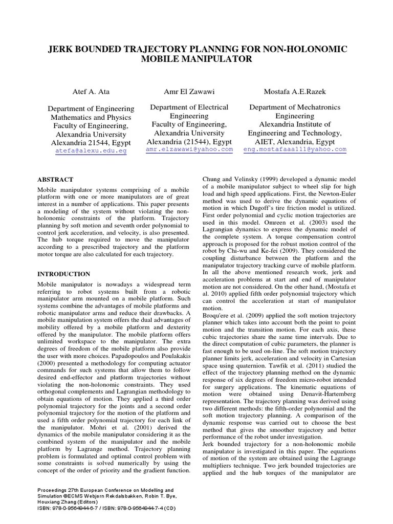 Dynamics Of Robots | PDF | Kinematics | Lagrangian Mechanics