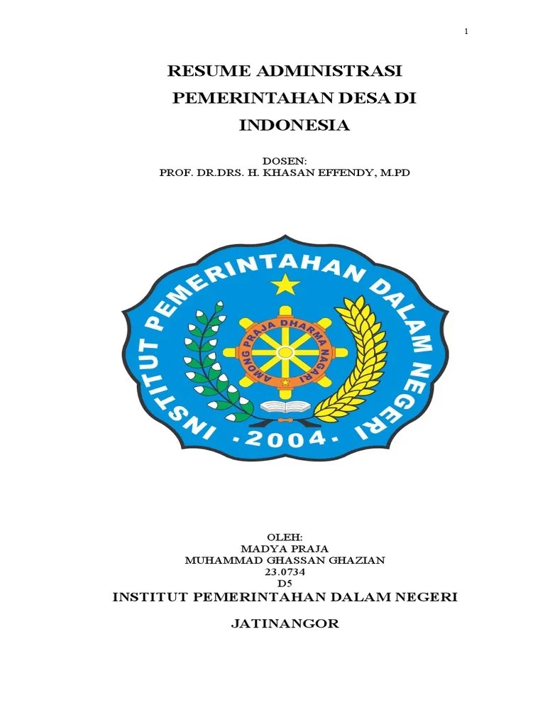 Makalah Administrasi Desa | PDF