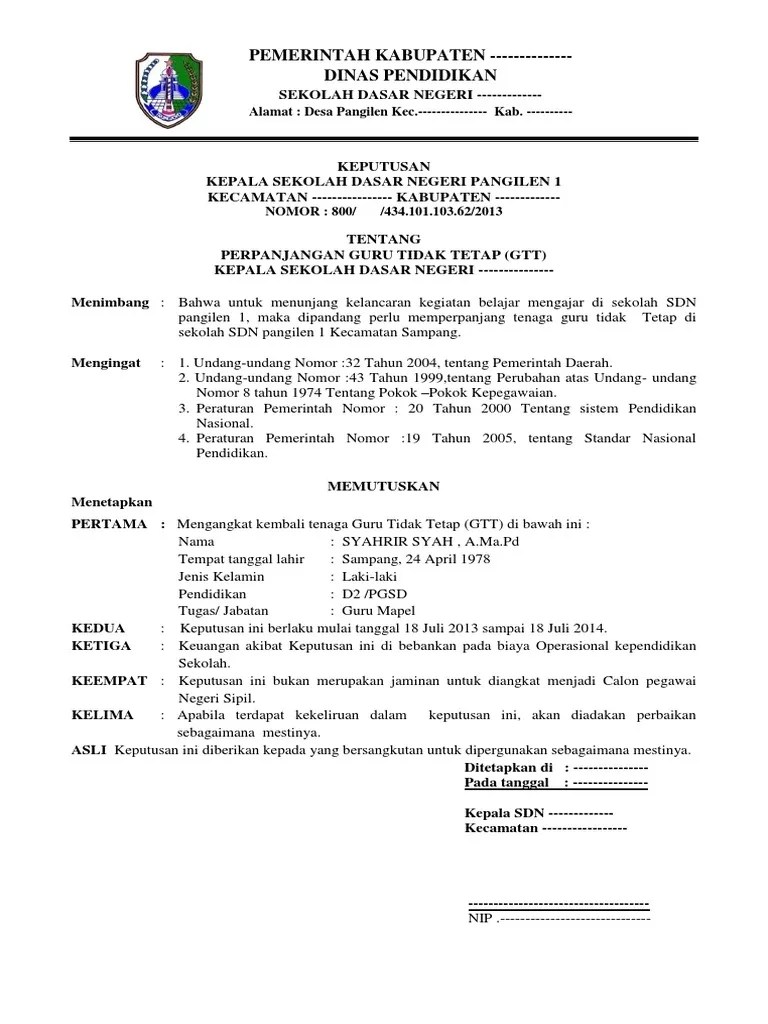 Pemberian informasi pbb (sk njop) . Contoh Sk Gtt Terbaru