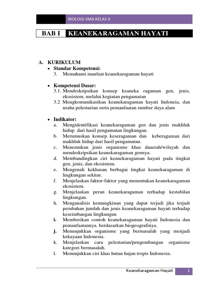 Soal ujian / ulangan bab perubahan dan pelestarian lingkungan . Kumpulan Soal Keanekaragaman Hayati Pdf