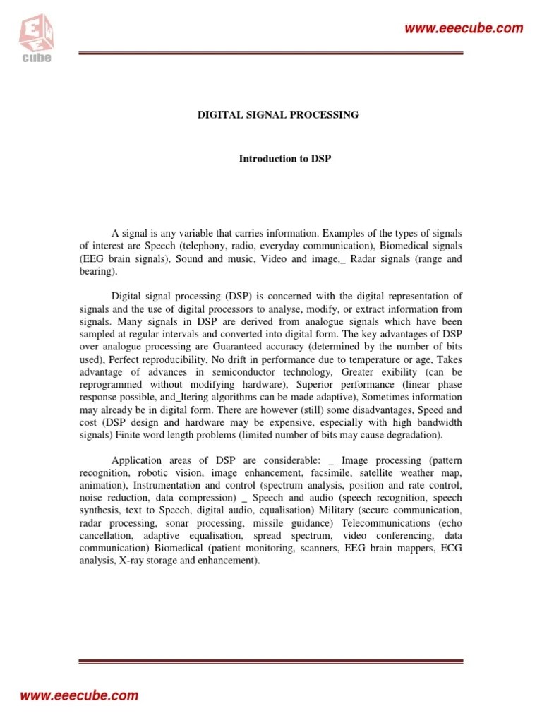 Digital Signal Processing | PDF