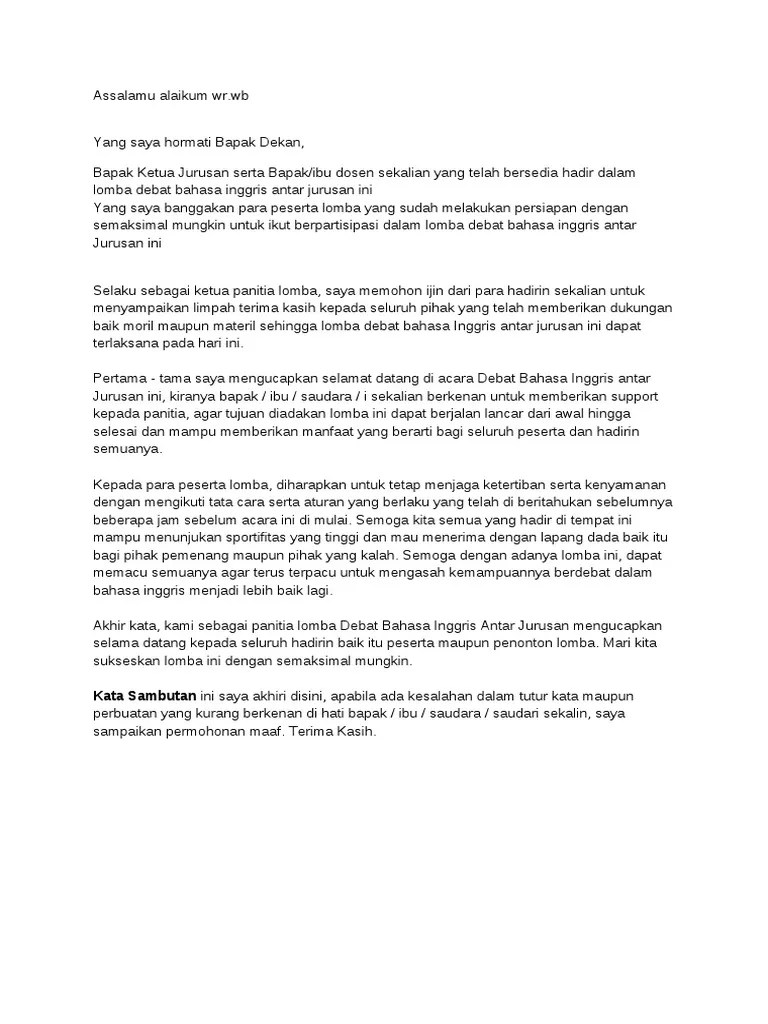 Download lagu contoh pidato sambutan ketua panitia atau yang mewakili dalam semua acara pada 4.1 mb, download mp3 & video contoh pidato sambutan ketua . Contoh Sambutan Pdf