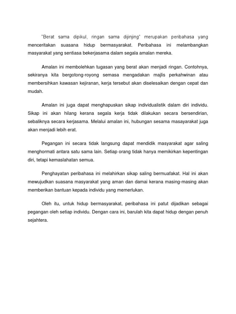 Bulat air kerana pembentung, bulat manusia keraba muafakat. Kerjasama Pdf