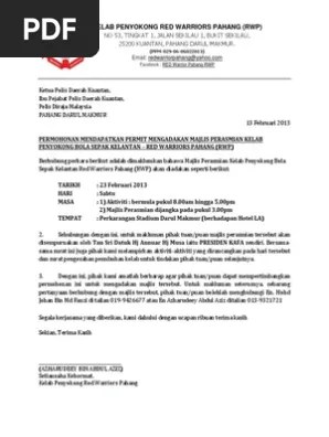 Doc contoh surat kebenaran bawa anak pulang asrama octo forex academia edu. Surat Mohon Permit Polis Pdf