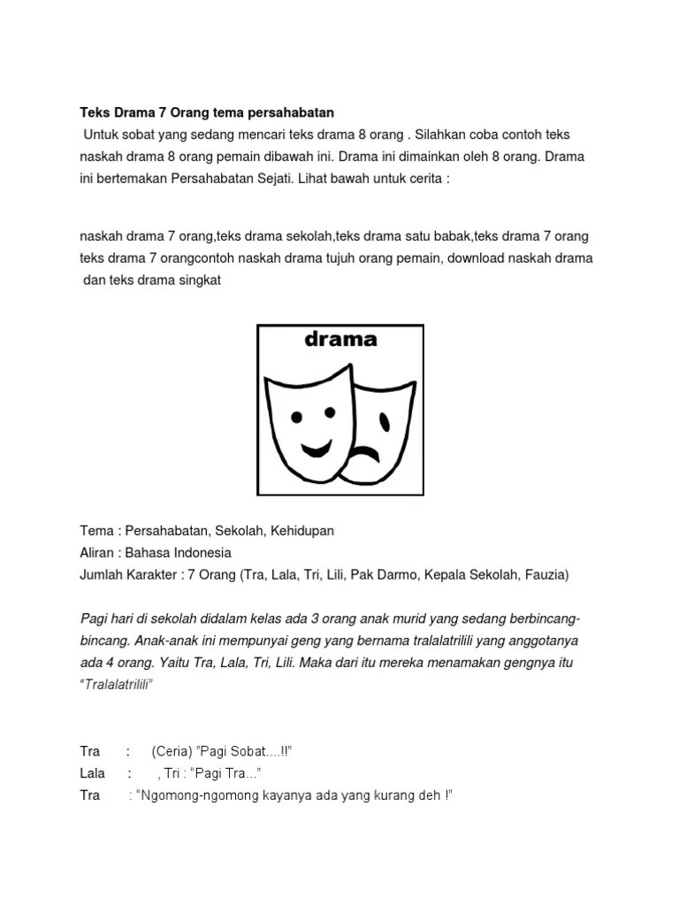 Calameo Contoh Naskah Drama Persahabatan Contoh Naskah Drama Persahabatan untuk 5 Orang.