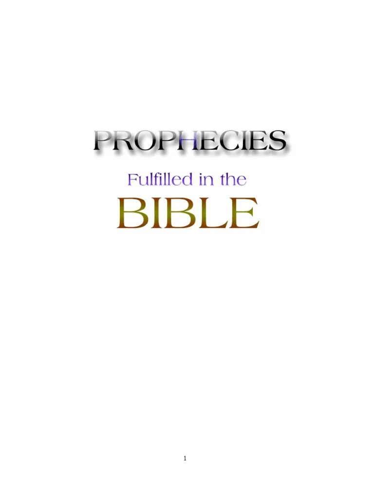 Prophecies Fulfilled In The Bible | Download Free PDF | Bible Prophecy ...