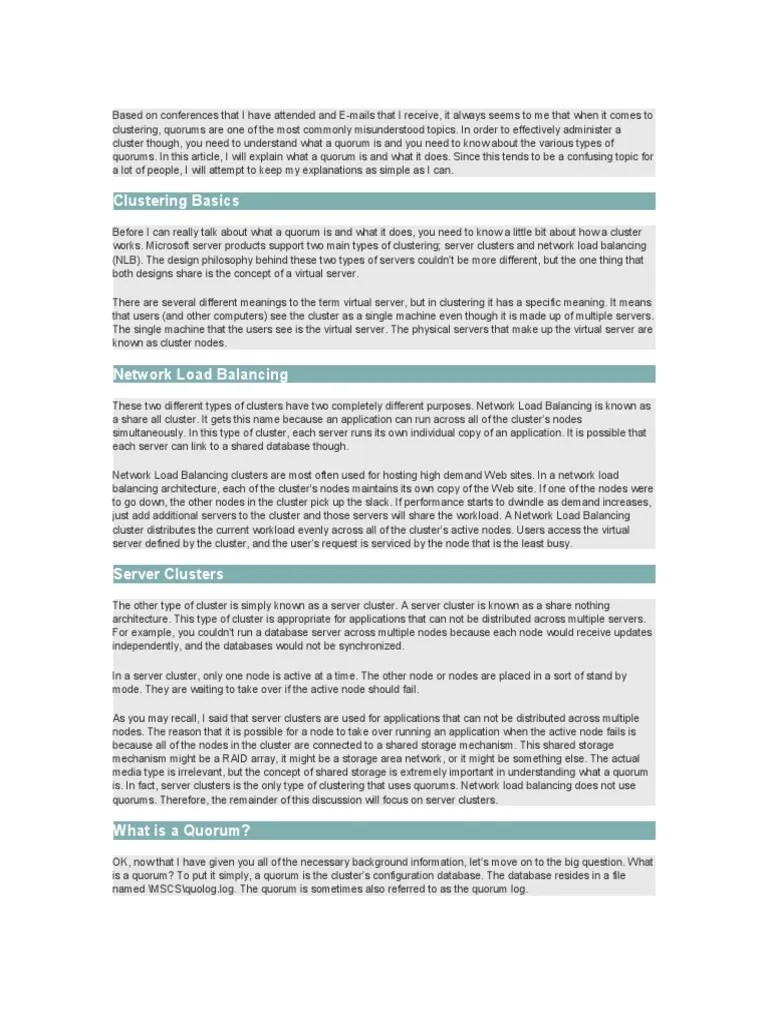 Cluster Concept | PDF | Computer Cluster | Load Balancing (Computing)