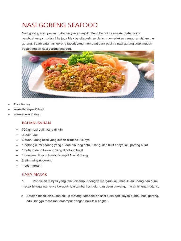 Kumpulan contoh teks prosedur komplek, sederhana beserta strukturnya, protokol, membuat makanan, kerajinan,. Contoh Teks Prosedur Tentang Cara Membuat Nasi Goreng