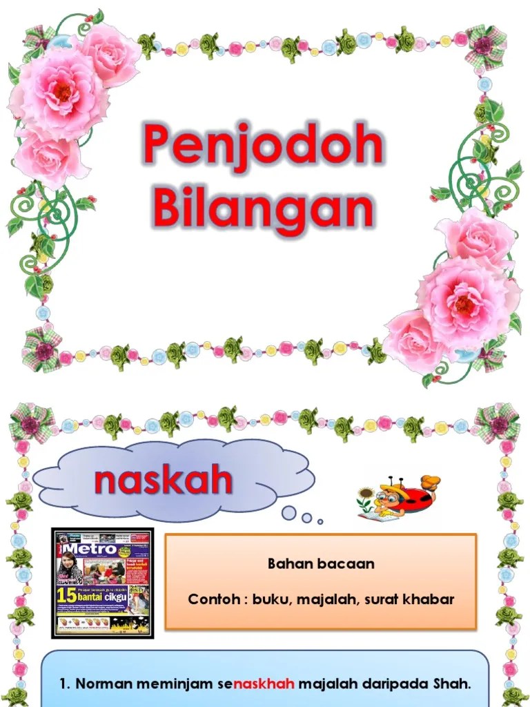 Suatu bunga berwarna merah yang biasa dikaitkan dengan bau yang . Penjodoh Bilangan Pdf