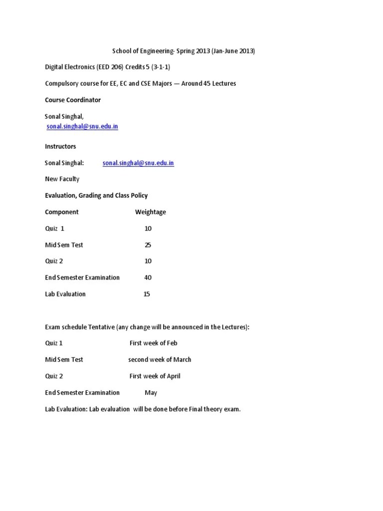 Digital Electronics Syllabus PDF | PDF | Logic Gate | Digital Electronics