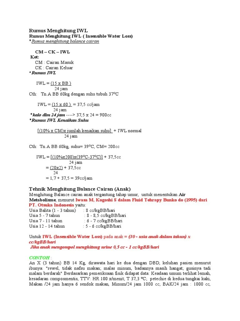 Rumus Menghitung IWL | PDF