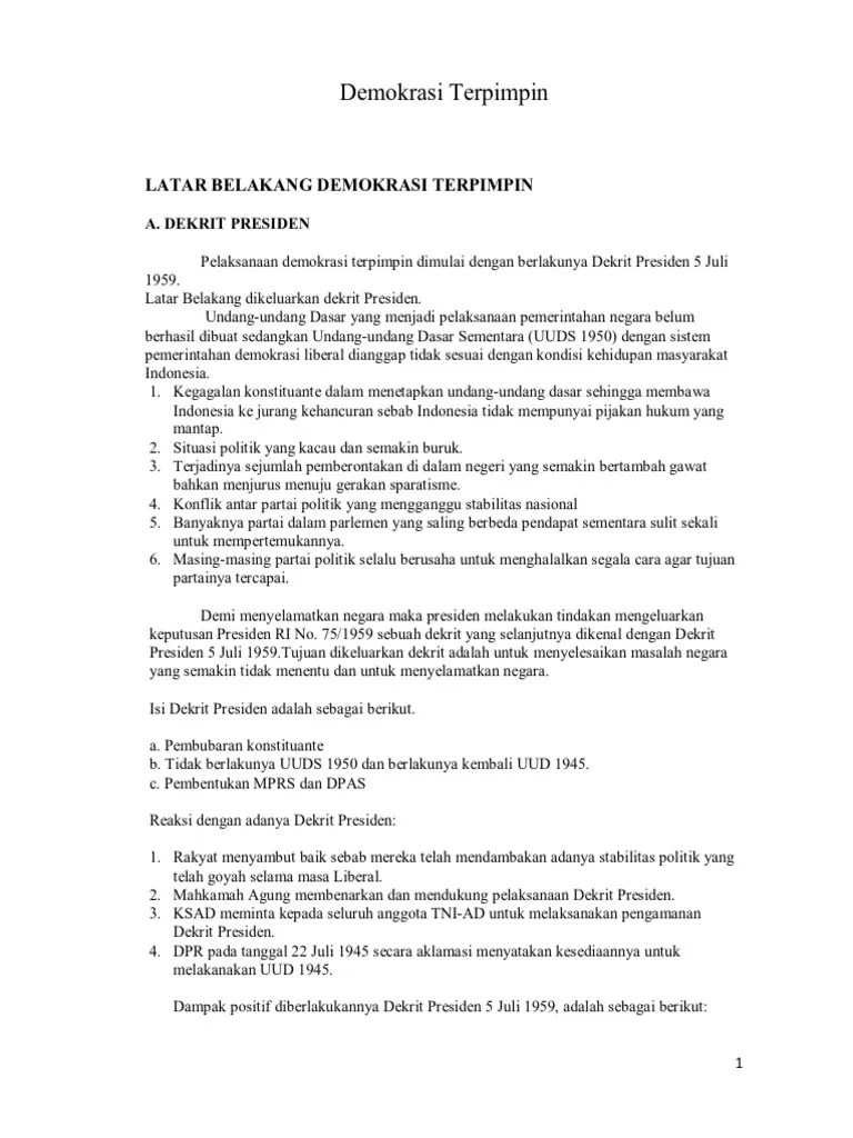 Demokrasi Terpimpin | PDF