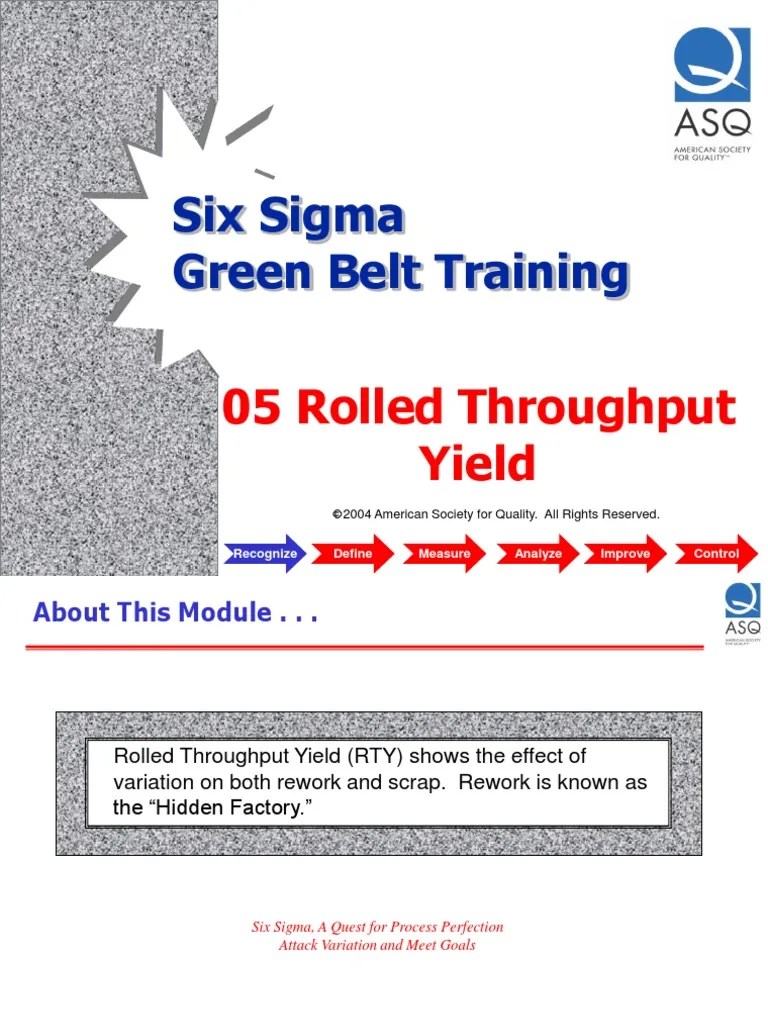 05 Rolled Throughput Yield | PDF | Six Sigma | Business