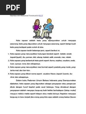 Kata Sapaan Pengertian Ciri Jenis Contoh Kata Sapaan 