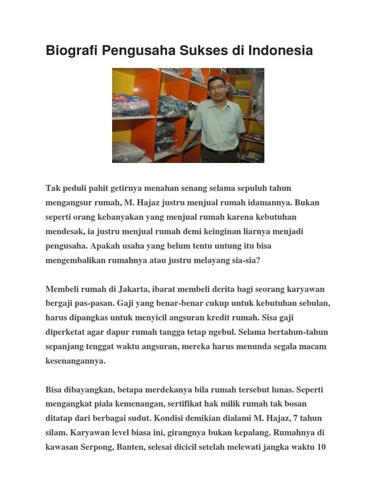 Biografi Pengusaha Sukses Di Indonesia | PDF