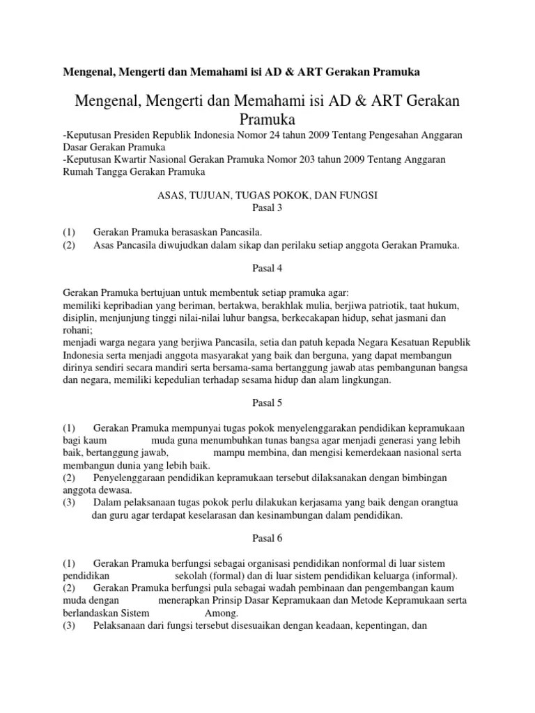 Pramuka AD &amp; ART | PDF
