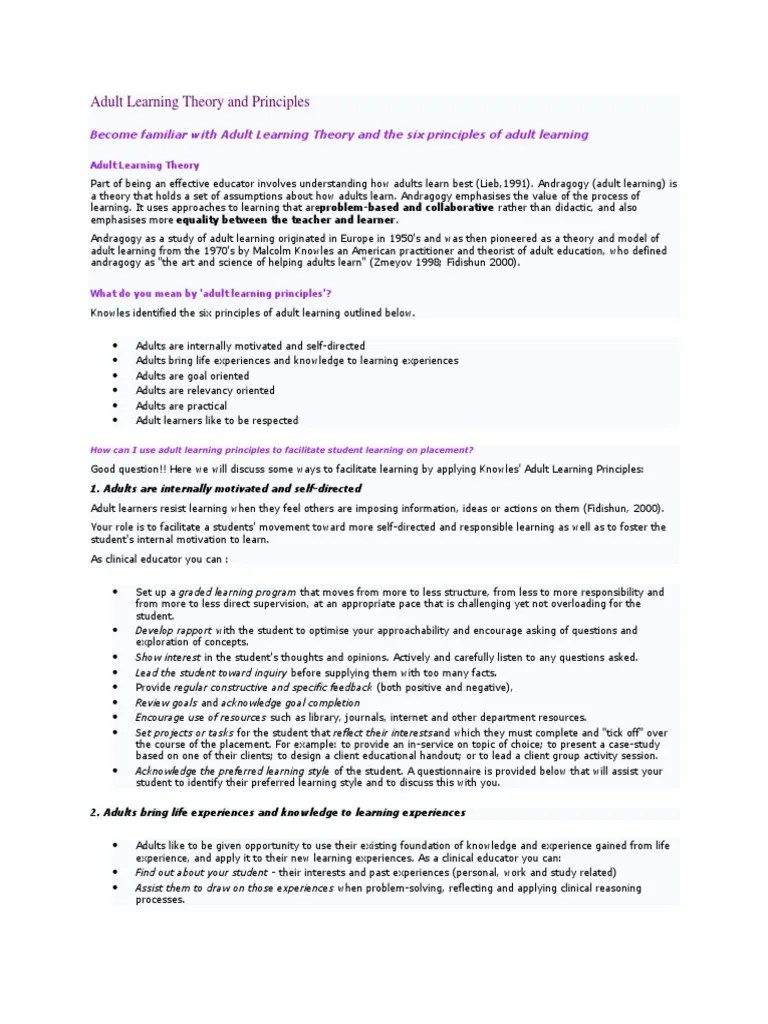 What Is Adult Learning Theory Definition Principles And Doc - Dark Illustration Collection - Full HD Quality