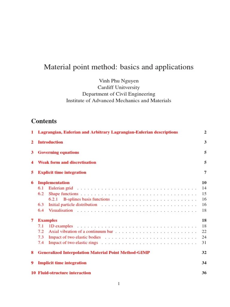 Material Point Method | PDF | Continuum Mechanics | Finite Element Method