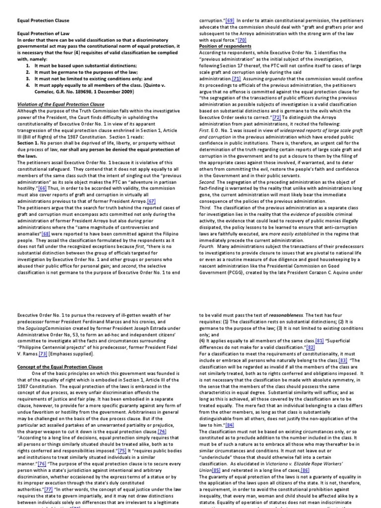 Violation Of The Equal Protection Clause | PDF | Search And Seizure ...