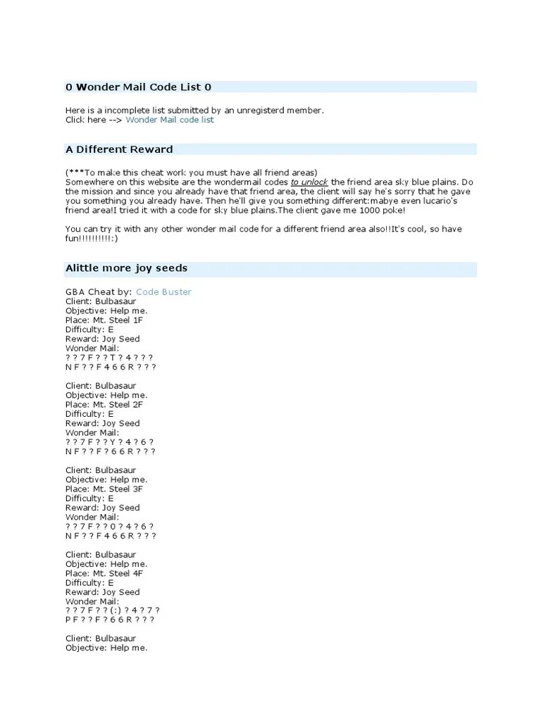 Cheat Pokemon Mystery Dungeon Red Team Pdf Artificial Mythology Nintendo Franchises M Must Be On 90228AE1216C D61188E40A0B 585E6716AEAD Enter Debug Menu SelUp 78583111C11C B1BEA190F347 17CF08B36EA5 Exit Debug Menu SelDwn 7C5 Pokemon Mystery Dungeon.