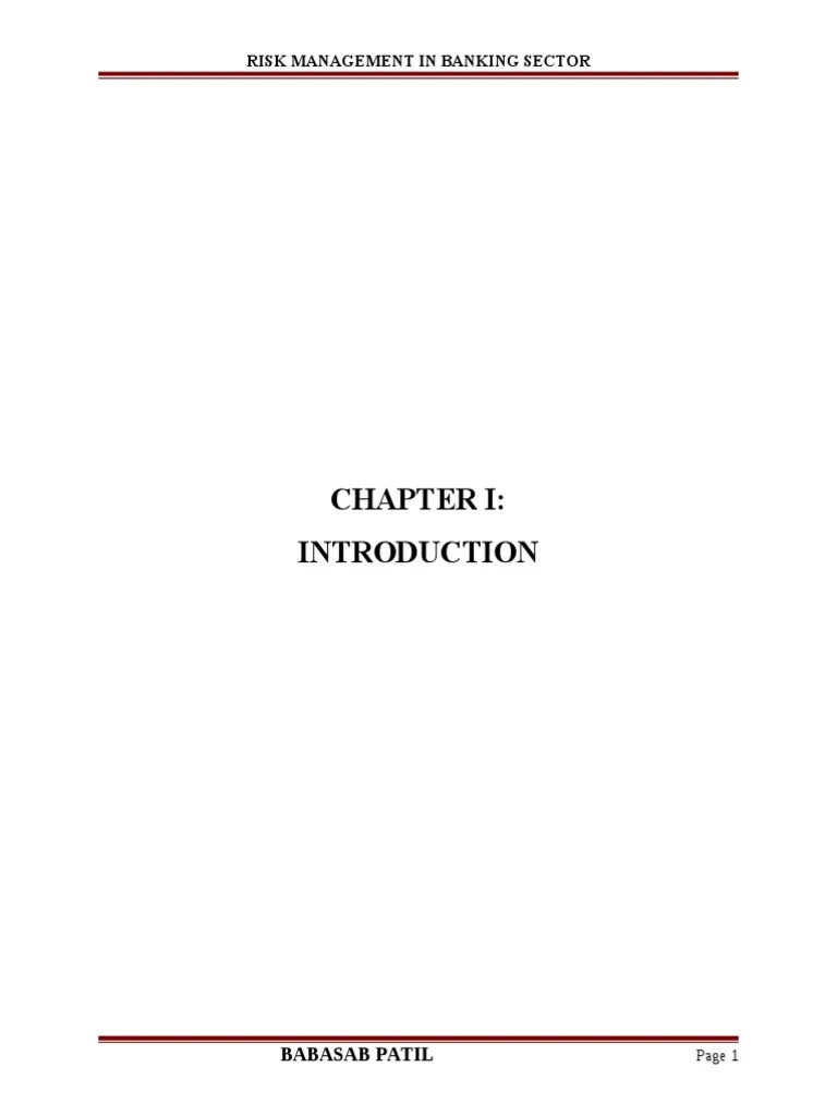 Risk Management In Banking Sector Project Report Mba Finance | PDF | Operational Risk ...