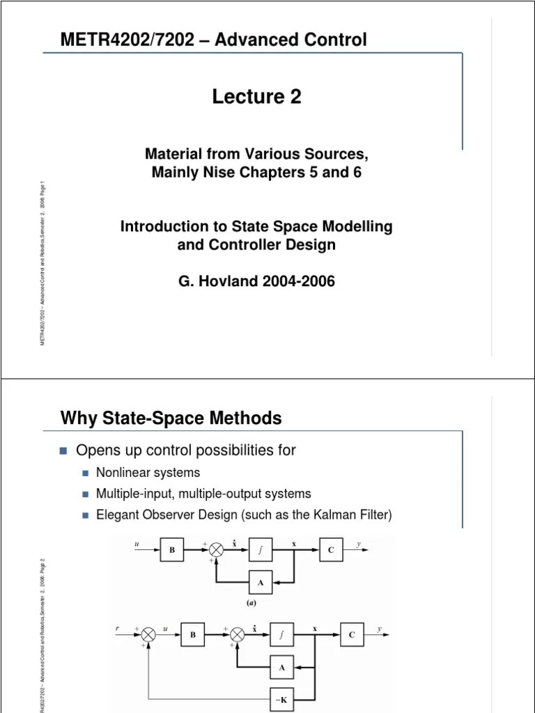 Adv Control & Robotic Lec 2 | PDF | Control Theory | Cybernetics