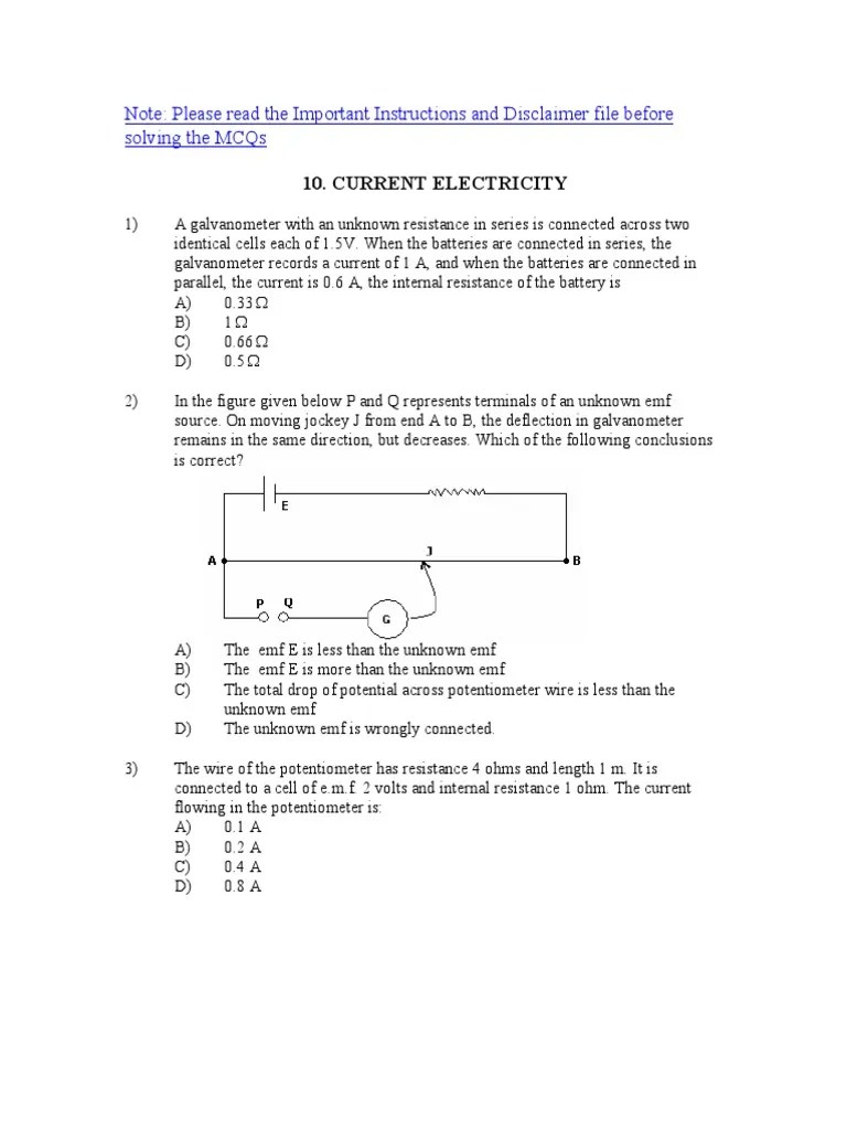 Current Electricity Series And Parallel Circuits Voltage