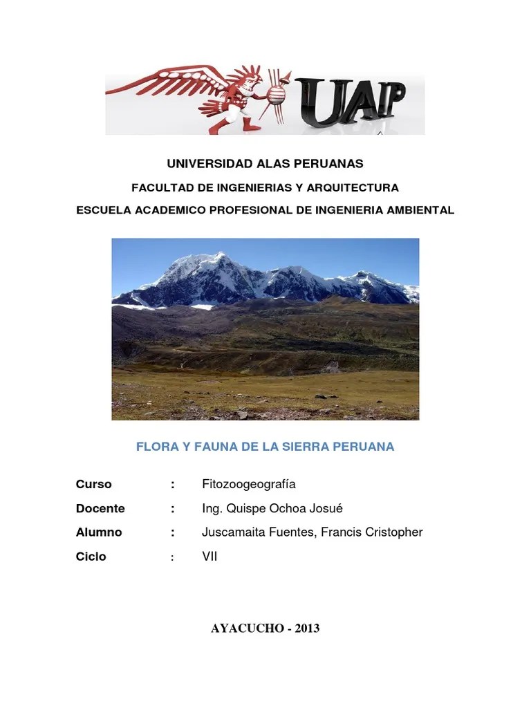 Flora Y Fauna De La Sierra | PDF | Biodiversidad | Perú