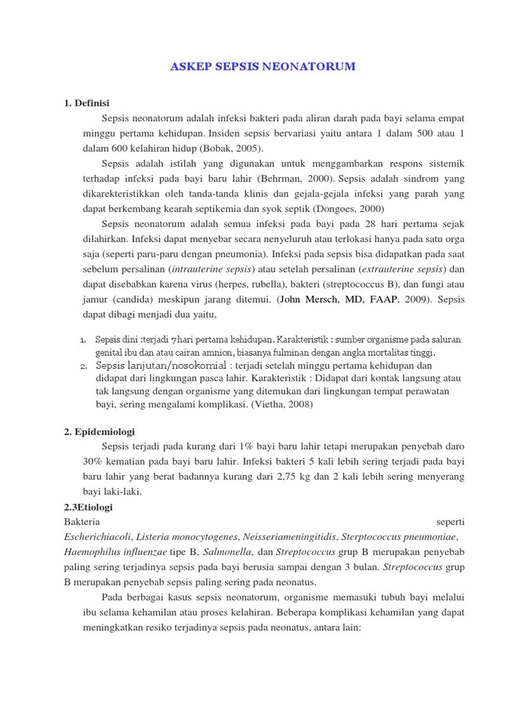 Pathway Sepsis Neonatus Pdf Herpes genitalis candida albican dan n.