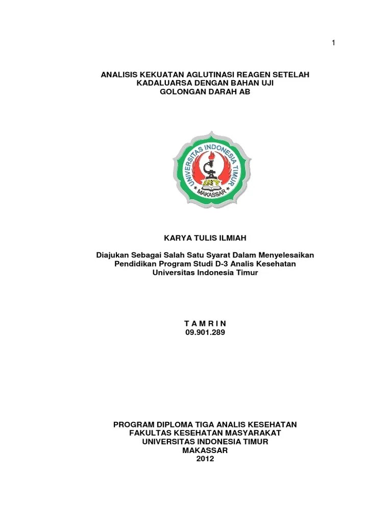 Contoh Judul Kti Analis Kesehatan Kumpulan Kti Analis Kesehatan.