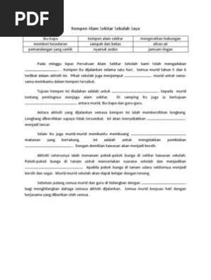 Kitar semula ialah proses mengitar semula bahan buangan untuk menghasilkan barangan yang baru. Kempen Alam Sekitar Sekolah Saya Pdf