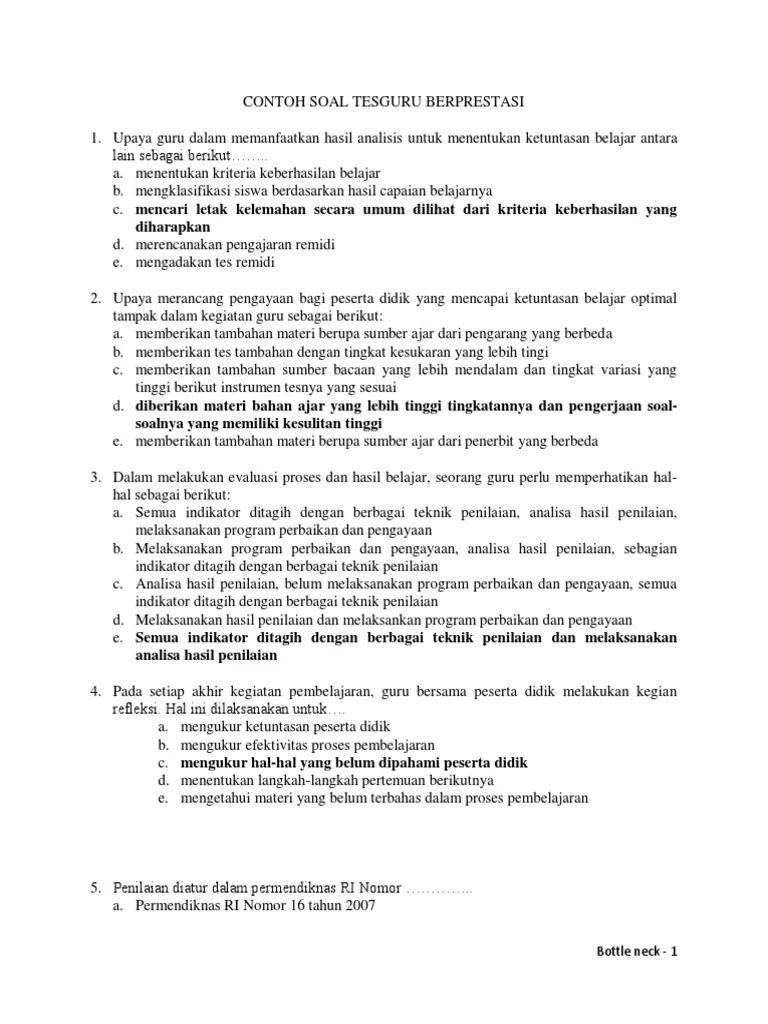 Contoh soal tes skb cpns 2018 formasi guru infoguruku tutorial ukg pai 2017 . Contoh Soal Tes Tertulis Guru Berprestasi Pdf