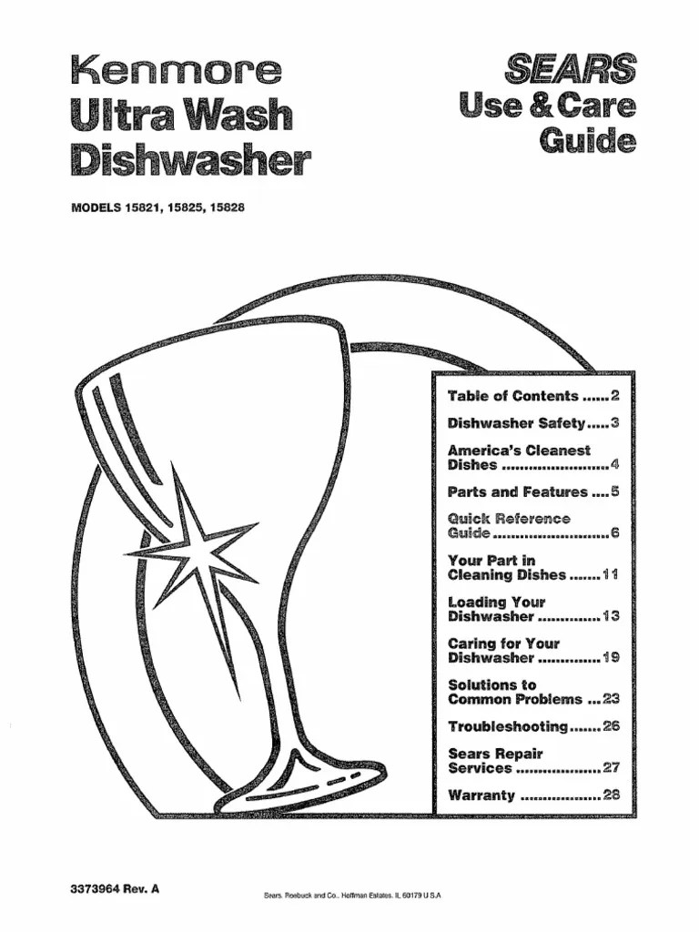 Repair your kenmore ultra wash . Kenmore Ultra Wash Dishwasher User Manual Pdf Dishwasher Electrical Connector