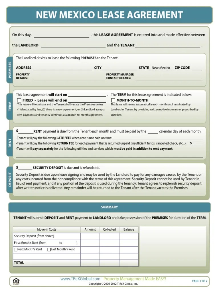 new mexico lease agreement form lease leasehold estate