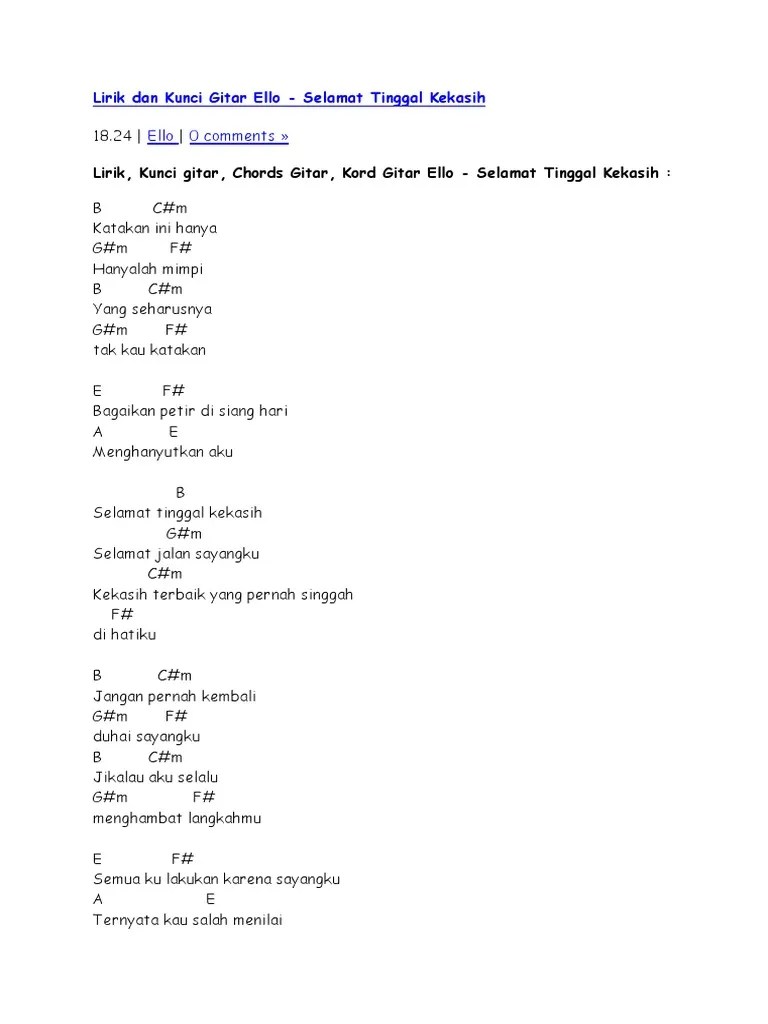 Lirik Lagu Trio Elexis Jangan Salah Menilaiku Chord Gitar