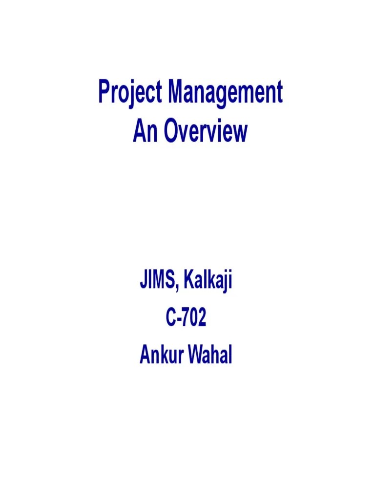 Project Management-Overview L1 | PDF | Project Management | Competence ...