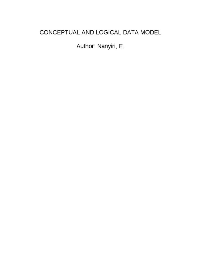 Conceptual And Logical Data Model | PDF