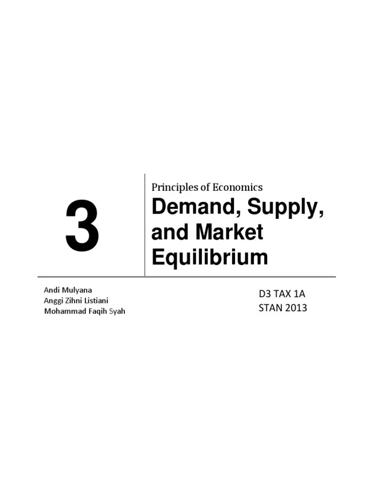 Demand, Supply, And Market Equilibrium | PDF | Supply (Economics) | Supply And Demand