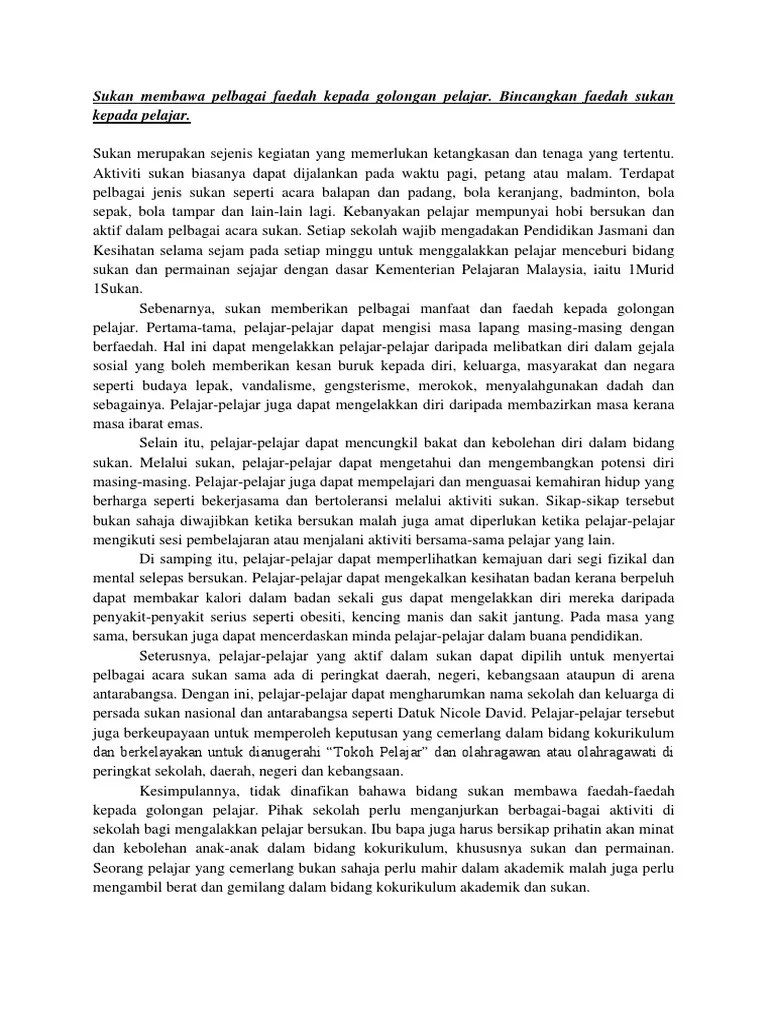 Kepentingan Sukan Air Karangan Spm / Spm Questions 2018