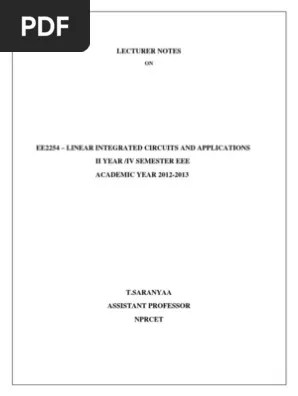 Linear Integrated Circuits And Applications Operational