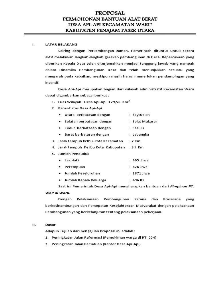 Proposal pengadaan alat kesenian sdn permata hijau kecamatan rancaekek a. Proposal Permohonan Alat Berat Pdf