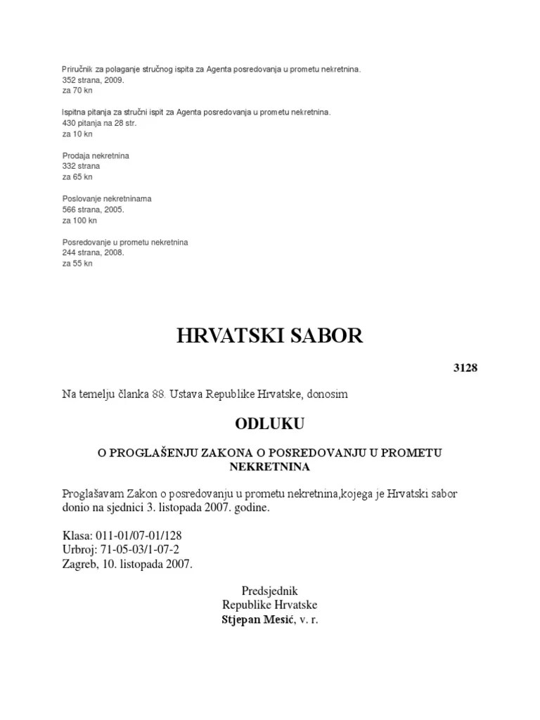 Zakon O Nekretninama | PDF