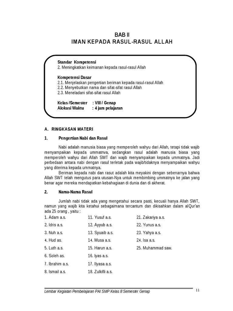 Dan berikut contoh soalnya dikutip dari kanal youtube haryadi rusnawan, senin 8 oktober 2021: 11 Aqidah Iman Kepada Rasul Pdf