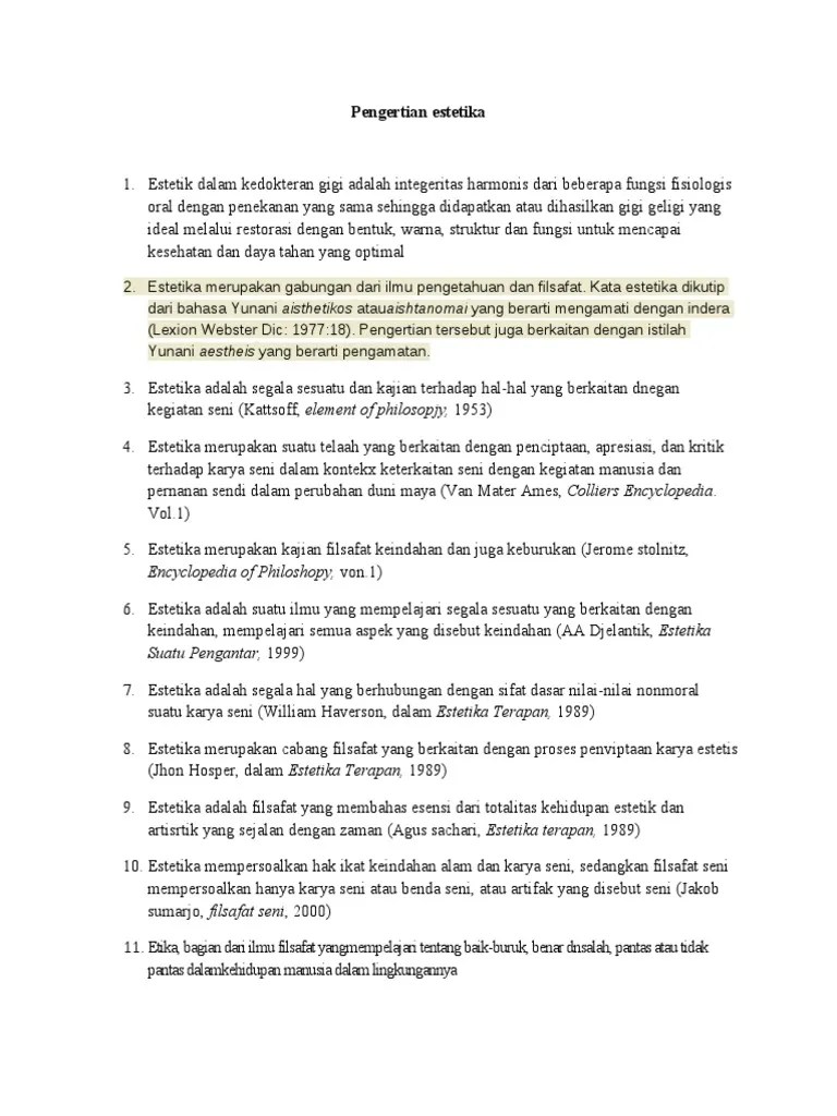 Pengertian Estetika | PDF