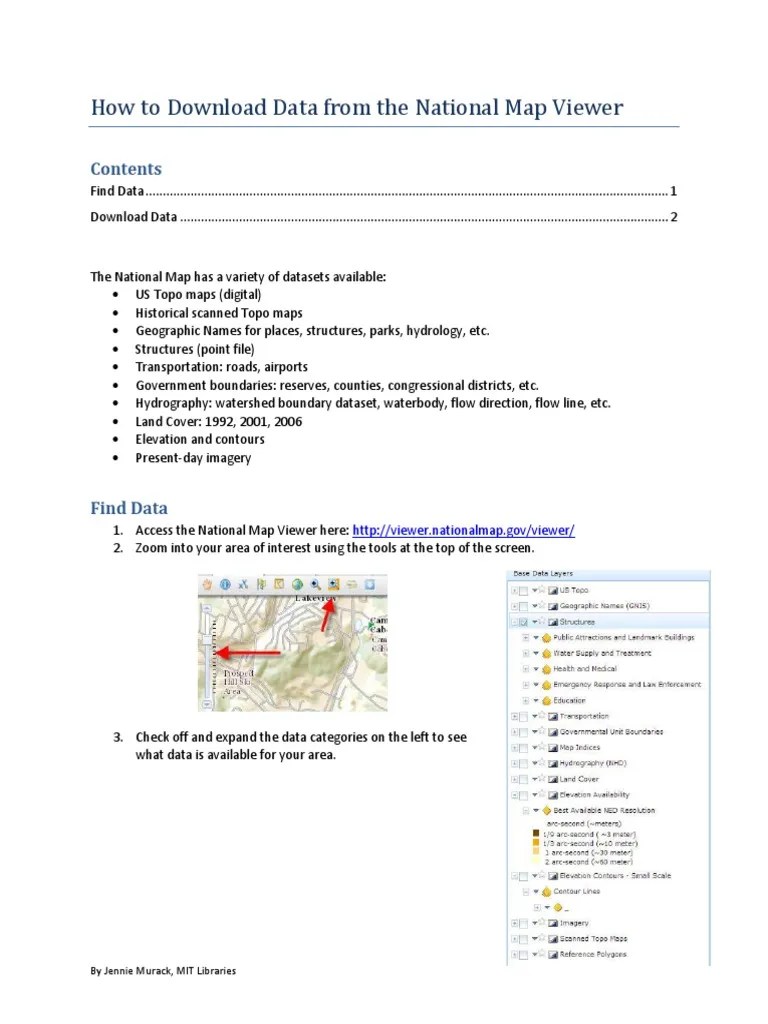How To Download Data From The National Map Viewer: By Jennie Murack, MIT Libraries | PDF ...