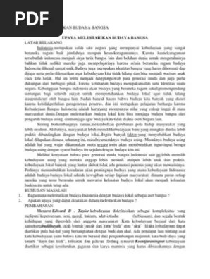 Upaya dalam menjaga dan melestarikan budaya indonesia . Upaya Melestarikan Budaya Bangsa Pdf