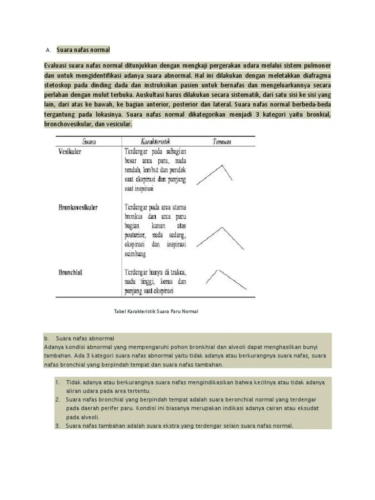 Suara Nafas Normal | PDF