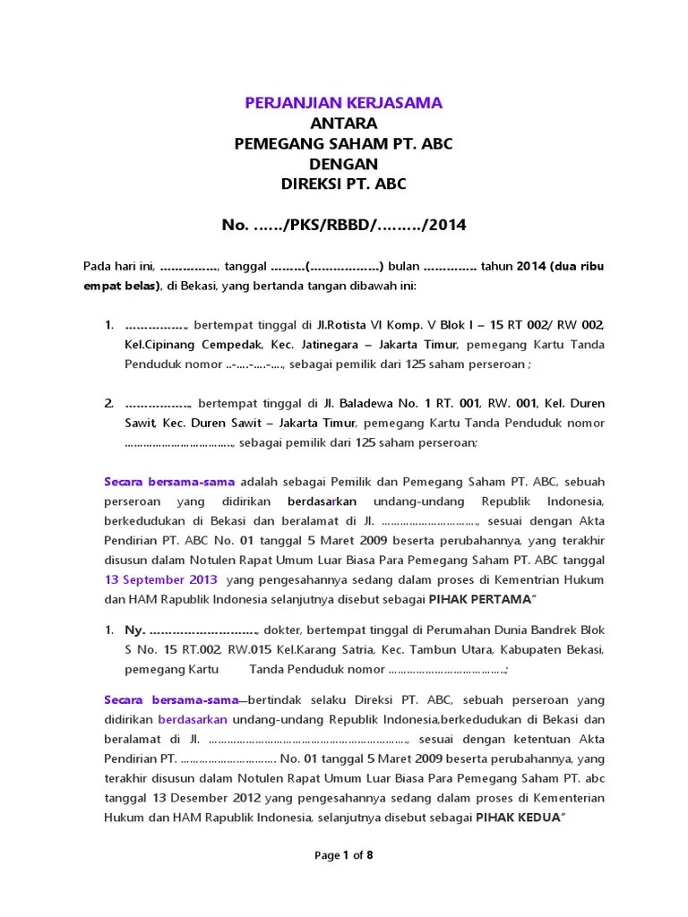 Perjanjian Kerjasama | PDF