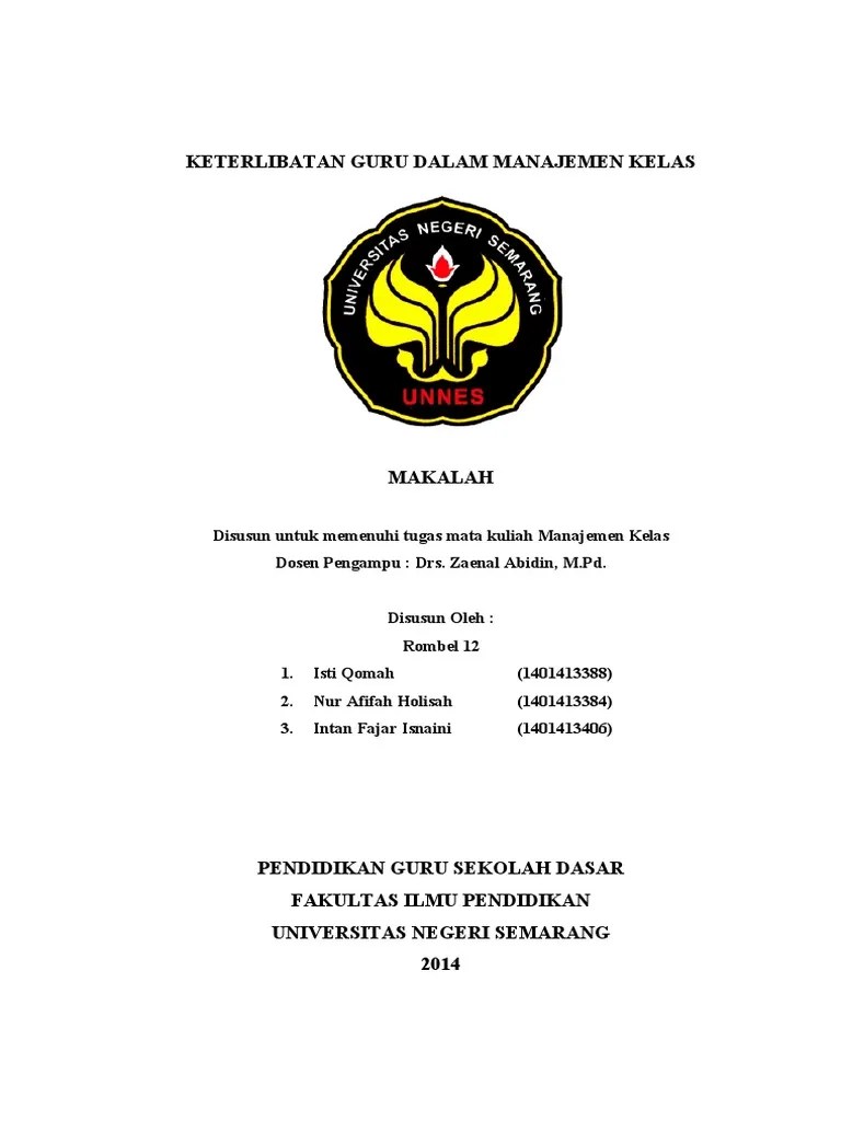 Keterlibatan Guru Dalam Manajemen Kelas | PDF